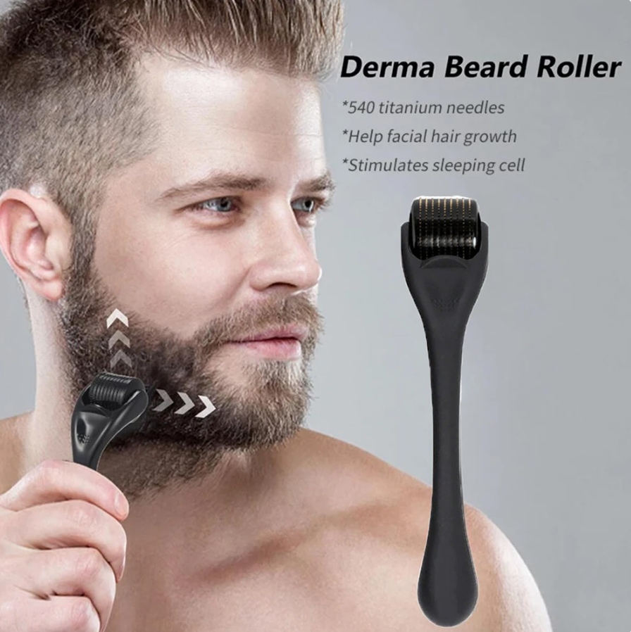 Rouleau de Barbe - Stimulateur de Croissance Cheveux et Barbe, Traitement Anti-Chute Efficace