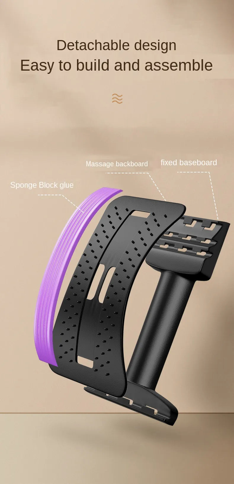 Back Stretcher for Lumbar Relief - Waist Massager with Acupuncture and Back Stretching 