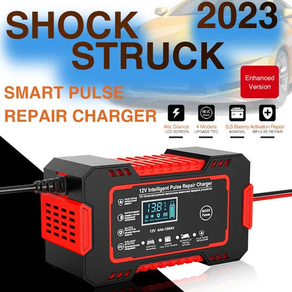 EAFC 12V 6A Intelligent Battery Charger with Pulse Repair and LCD Display