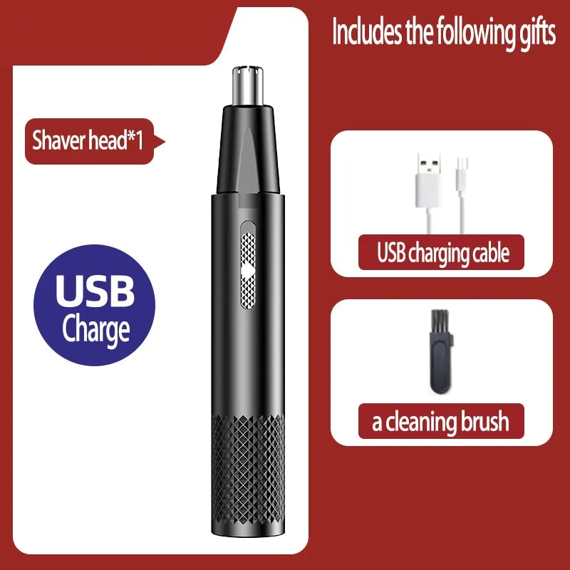 Portable and Stylish USB Electric Nose and Ear Trimmer - Compact Design for Men 