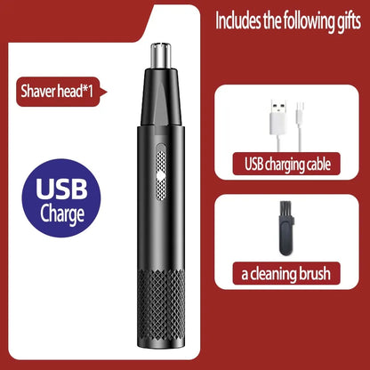 Portable and Stylish USB Electric Nose and Ear Trimmer - Compact Design for Men 