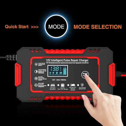 Chargeur de Batterie Intelligent EAFC 12V 6A avec Réparation par Impulsion et Écran LCD