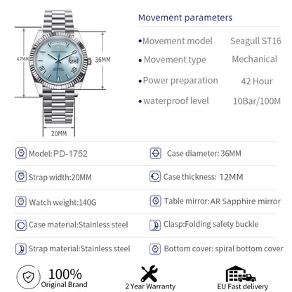 PAGANI DESIGN PD-1752 36mm Mouvement Automatique ST16